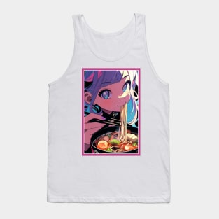 Cute Anime Girl |  Ramen Noodles | Hentaii Chibi Kawaii Design Tank Top